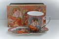 Porcelánový hrnček s táckou Alfons Mucha